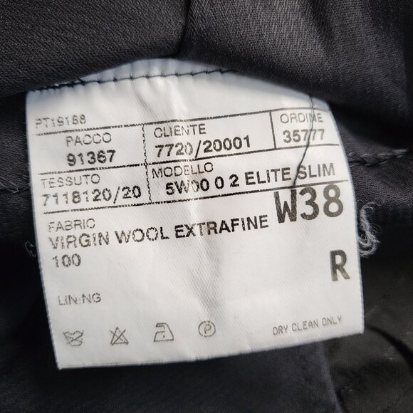 Corneliani Mens Dress Pants 38 X 30 Elite Slim Wool Extra Fine Black Italy Made - Picture 5 of 16